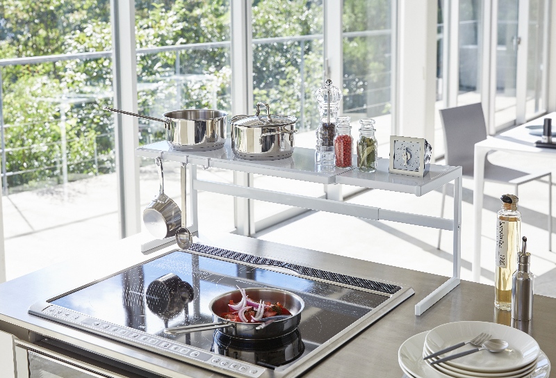 mensola portaoggetti per cucina in acciaio